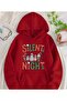 Silent Nigt Print Detailed Hooded Sweatshirt