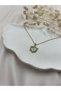 Gold Color Opal Heart Stone Necklace – Elegant Framed, Sparkling and Stylish Everyday Wear Necklace - 3
