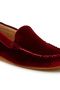 Women Velvet Flat Loafers in Burgundy - 4