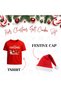 Kids Boys Christmas TShirt With Cap Combo Set Soft Cotton Holiday Outfit - 2
