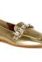 Women Metallic Diamante Strap Loafers in Gold - 4