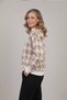Women's Plus Size Stretch Fabric Mock Neck Off Shoulder Patterned Bearded Soft Sweater Mother Blouse - 4