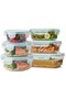 6 Pcs Borosilicate Glass Containers with Leak Proof Airtight Lid BPA Free