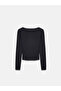 32371 Boat Neck Cashmere Blend Gathered Modal Top-Black - 6