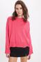 Women's Oversized wide cut bicycle collar fuchsia sweater - 5