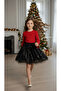 05-14 Years Old Sequin Tulle Detailed Skirt - Black - 4