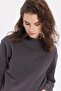 Women's Oversized wide cut cotton crew neck smoked sweatshirt - 2
