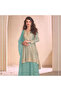 Blue Rayon Top Palazzo & Dupatta Set - HRT4391 | Blue - 3