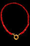 Special Design Red Coral Gemstone Lock Natural Stone Necklace - 3