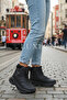 Women's Black Winter Fur-Lined Waterproof Zippered Casual Boots Stylish Orthopedic Daily Bootie Boots - 2