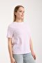Women's 100% Cotton Pinstripe Basic Round Neck Short Sleeve T-Shirt 6012 - 7