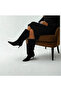 Black Suede Genuine Leather Bellows Women's Pointed Toe Boots