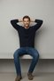 Men's Flexible High Waist 5 Pocket Blue Jeans - 5