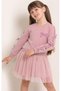 Bow Print Detail Girls Skirted Suit
