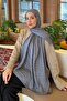 Bloom Pattern Ayrobin Flash Jacquard Shawl Dark Gray