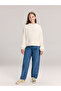 Crew Neck Hair Braid Patterned Girl's Knitwear Sweater - 2