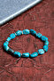 Turquoise (Turquoise) Natural Stone Bracelet with Silver Apparatus - 2
