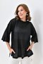 Women's Crew Neck Knit Detail Lace-Like Knit Oversized Knitwear Sweater 10762 - 7