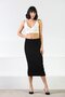 Black Buttoned Cashmere Pencil Women's Knitwear Skirt - 4