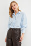 Basic Slit Oversized Shirt - 8