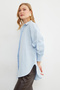 Basic Slit Oversized Shirt - 5