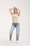Women's Stretchy Ribbed Striped Basic Short Sleeve Crew Neck Slim Fit Comfortable Casual Use T-Shirt 6015 - 7