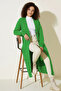 Knitted Patterned Long Knitwear Cardigan R4201 Green - 2