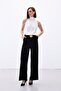 Palazzo Crepe Trousers - Black - 3
