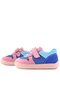 Bob Genuine Leather Blue Pink Barefoot Velcro Elastic Baby Sneaker Shoes - 6