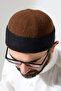 Men's Two-Color Felt Wool Dervish Turban - Brown Black - 5