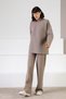Mink Long Sleeve Turtleneck Cashmere Women's Knitwear Sweater with Rope Detail on the Sides - 6