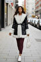 Women's Fur Lined Belted Leather Black Jacket - 2