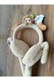 Cute Plush Headphones in Fluffy Beige Color That Play Music through the Ears