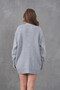 Women's V-Neck Button Closure Oversized Long Knitwear Cardigan 8596 - 8