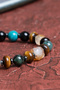 Abundance and Protection Bracelet Emerald & Tiger's Eye & Pyrite & Citrine & Turquoise - 5
