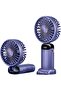 Portable Handheld Fan,Mini Foldable Desk Fan,USB Rechargeable Fans with 5 Speeds,Battery Operated Mini Handheld Fan with LED Display for Home Office Travel (Blue)