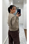 Light Mink Shawl Detailed Knitwear Sweater - 251180 - 3