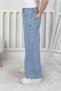 Premium Quality Blue Wide Leg Model Jean Denim Girls' Trousers - 4