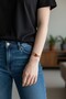 Copper 2-Piece Bracelet with Amber Stone and Simple Plain Model, Very High Quality - 3