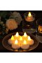 12pcs Waterproof Flameless Floating LED Candles Battery Warm White Tealights for Wedding Pool Decor - 5