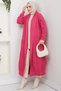 Shawl Collar Casual Knitwear Cardigan Fuchsia Hm2248 - 3