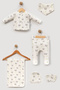 100% Cotton 6-Piece Panda Printed Hospital Discharge Newborn Baby Outfit