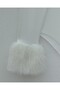 Fur-Trimmed Half-Collar Zip-Up Bodysuit Blouse -White - 5