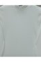 Fur-Trimmed Half-Collar Zip-Up Bodysuit Blouse -White - 6