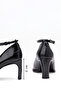 Gold Detailed T-Strap Heeled Shoes - 4