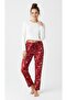 Women's Pajama Bottoms Red Comfortable Fit Velvety Softness New Year Silky - Touch