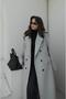 Grey Honeycomb Buttoned Flap Pocket Coat - 5