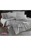 Gray Colored 100% Cotton Valeria Ultra Soft Washed Double Duvet Cover Set - 2