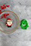 New Green Santa Claus Dough Sculpting Set/Cookies, Ceramic, Polymer Clay, Play Dough 8X10 cm - 8
