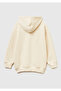 Boy's Cream Front Printed Off-Shoulder Hooded Sweatshirt - 2